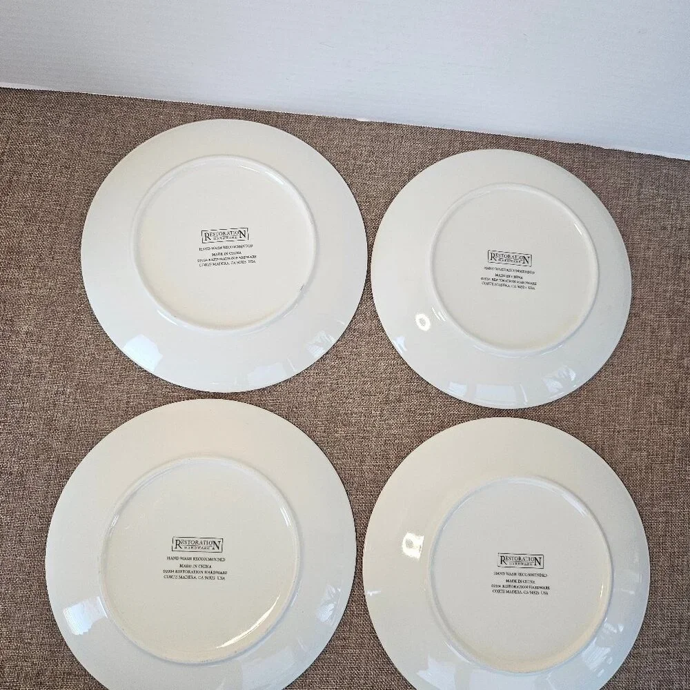 Restoration Hardware Dining Set of 4 Gold Holiday Plates 8.25